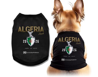 Algeria -  2026 Dog Shirt, National Mascot Pet Tee, Sleeveless Soccer Puppy Shirt, Matching Owner & Dog Outfit
