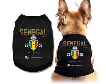 Senegal -  2026 Dog Shirt, National Mascot Pet Tee, Sleeveless Soccer Puppy Shirt, Matching Owner & Dog Outfit