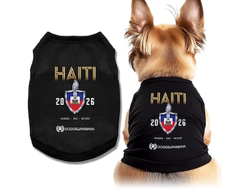 Haiti -  2026 Dog Shirt, National Mascot Pet Tee, Sleeveless Soccer Puppy Shirt, Matching Owner & Dog Outfit
