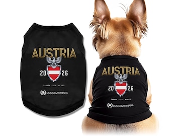 Austria -  2026 Dog Shirt, National Mascot Pet Tee, Sleeveless Soccer Puppy Shirt, Matching Owner & Dog Outfit