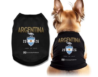 Argentina -  2026 Dog Shirt, National Mascot Pet Tee, Sleeveless Soccer Puppy Shirt, Matching Owner & Dog Outfit