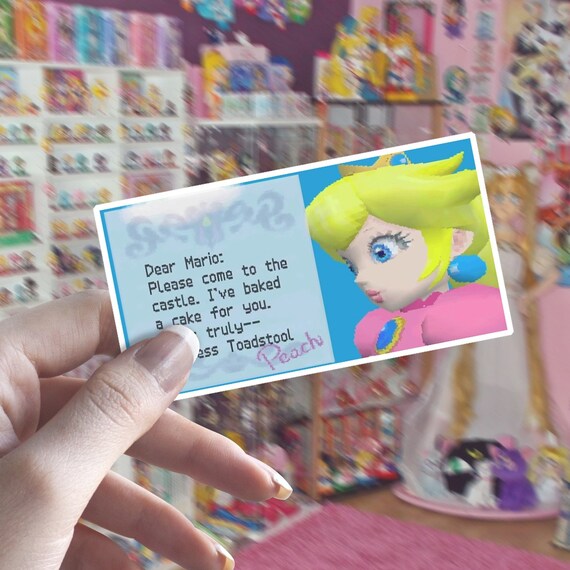 Nintendo N64 Toadstool Castle Waterproof Bumper Stickers Princess Peach Stained Glass Super Mario 64 Luigi Bowser Toad Gamer Magnet