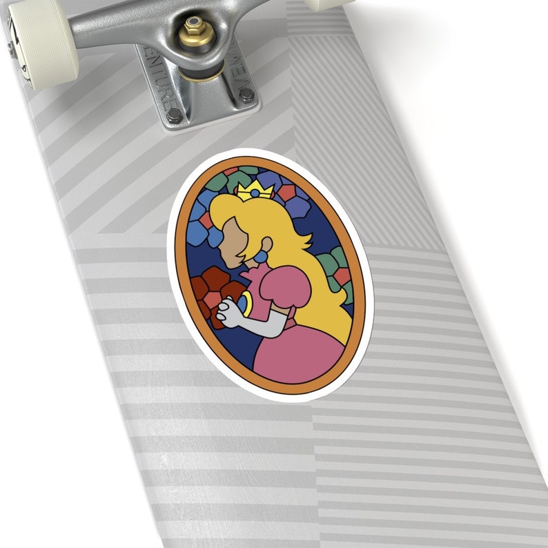 Nintendo N64 Toadstool Castle Waterproof Bumper Stickers Princess Peach Stained Glass Super Mario 64 Luigi Bowser Toad Gamer Magnet