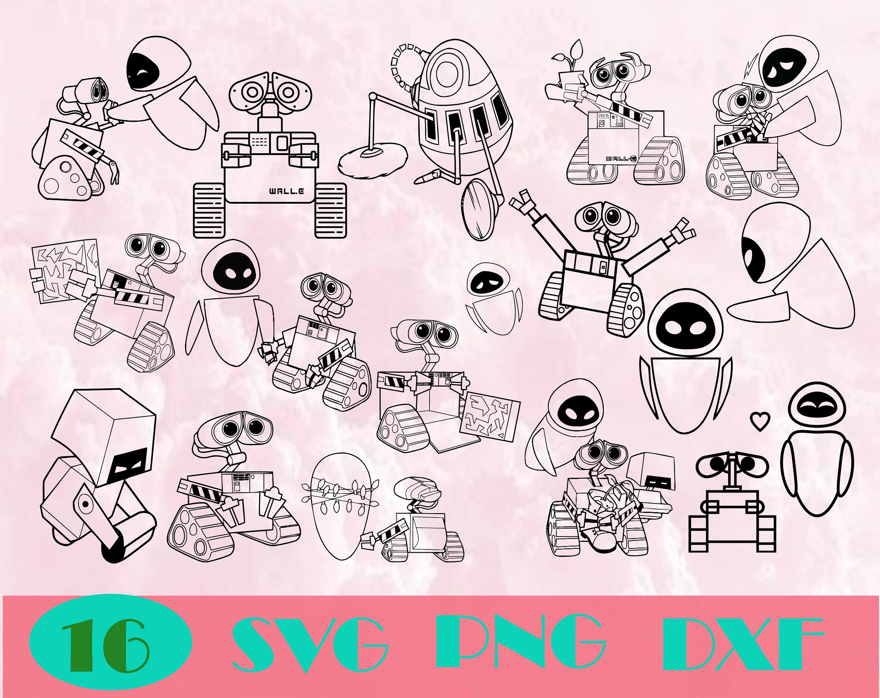 Wall E svg wall e cricut wall e cutting files eve svg eve Etsy
