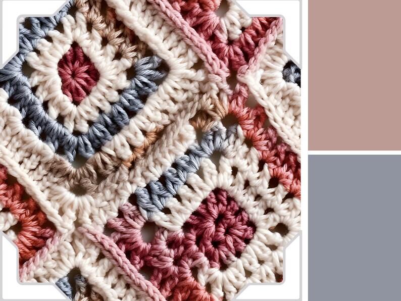 Realistic Crochet Seamless Pattern Digital Paper Granny Etsy