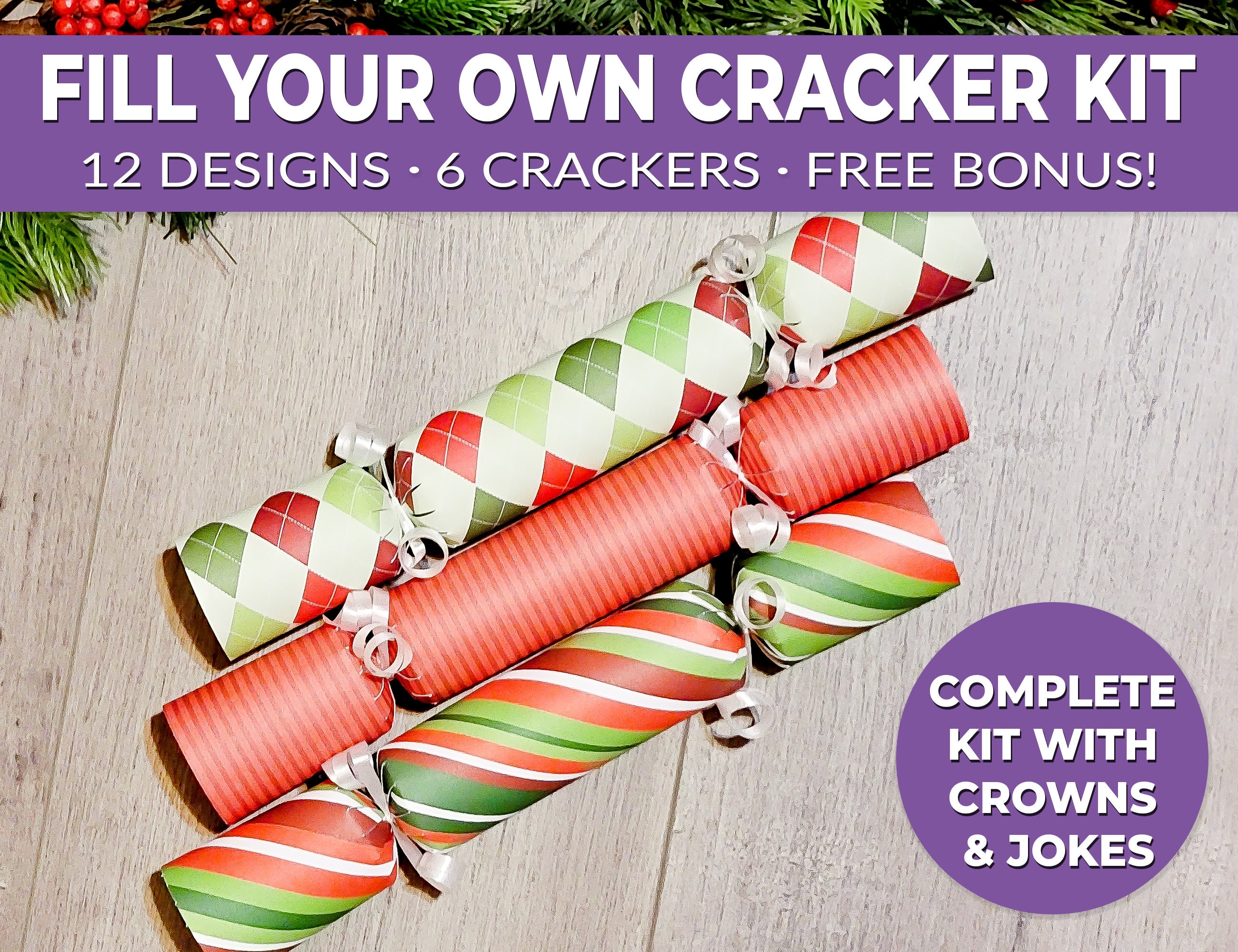 6 DIY Christmas Crackers W/ Snaps Fill Your Own Crackers for Etsy