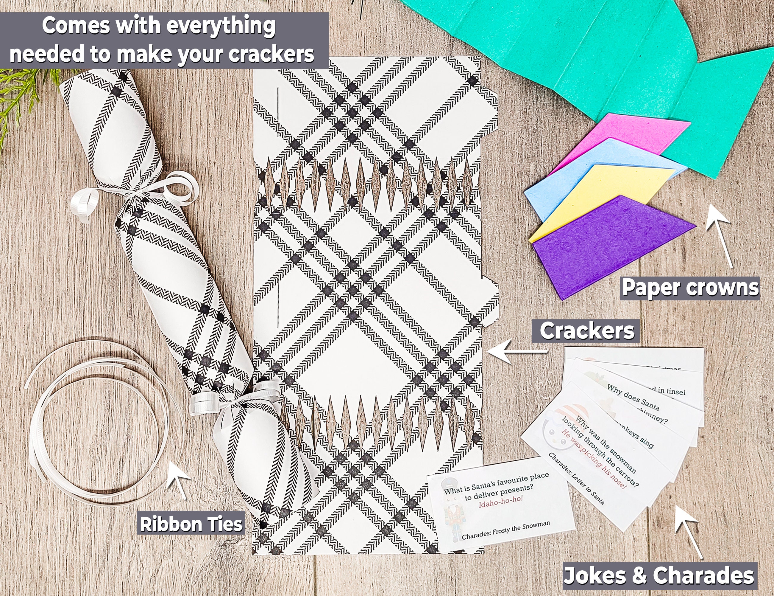 Christmas Crackers W/ Snaps Hats Jokes and Games Fill Your Etsy