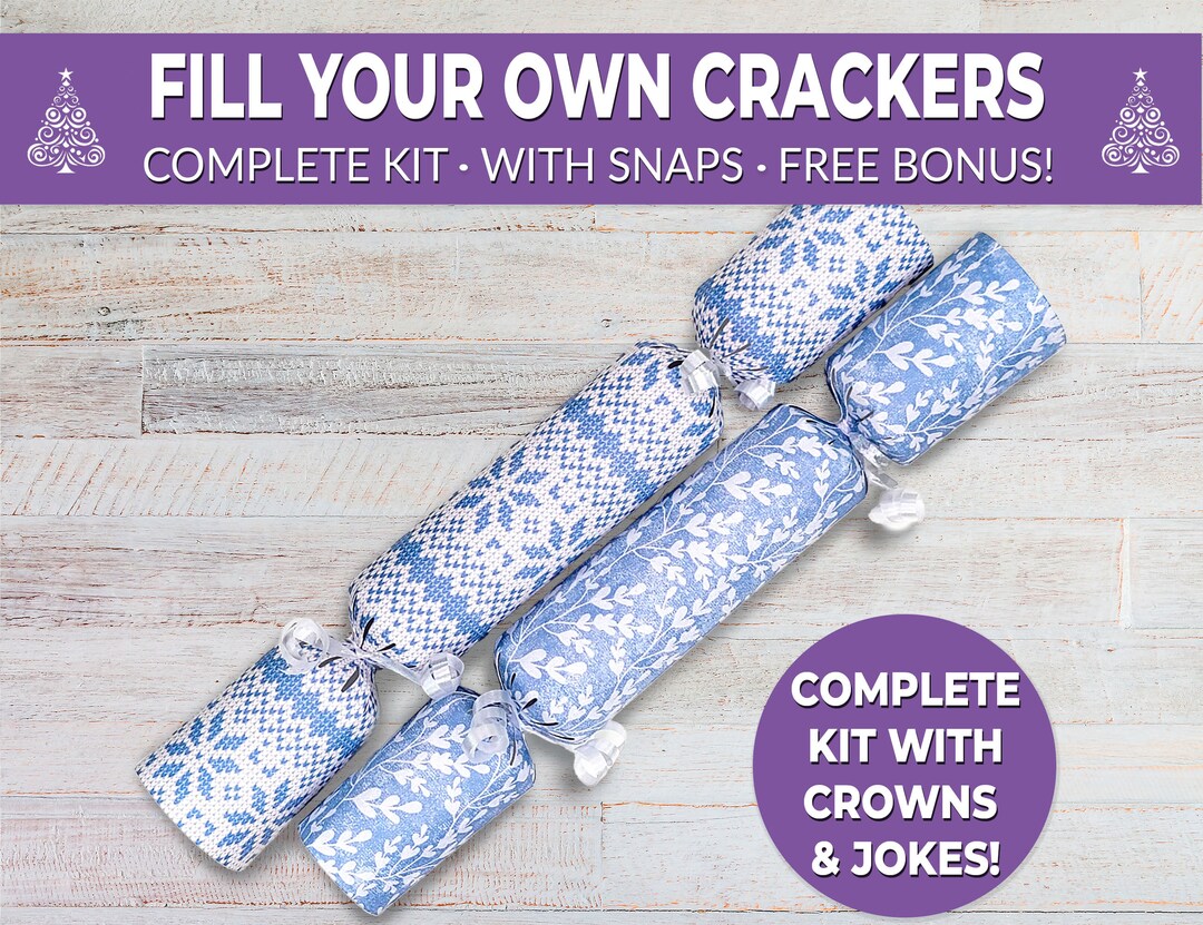 6 Christmas Crackers W/ Snaps. Fill Your Own DIY Christmas Etsy