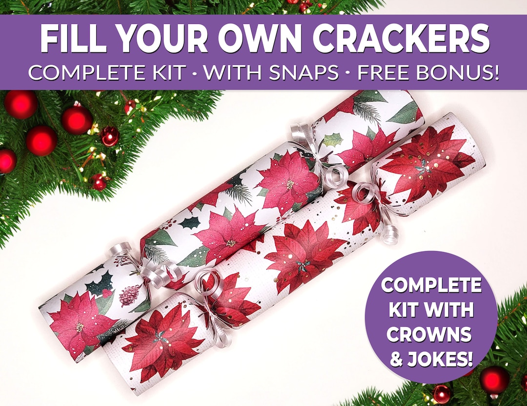 6 Christmas Crackers W/ Snaps. Fill Your Own DIY Christmas Etsy