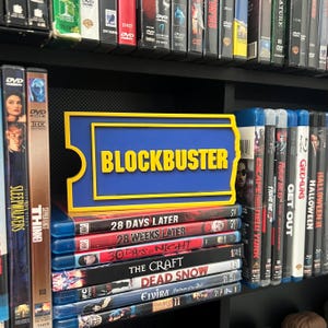 Blockbuster 3D Sign | Movie Rental Store Sign | Movie Room Decor | Nostalgic 90’s Movie Room | Make It A Blockbuster Night Sign