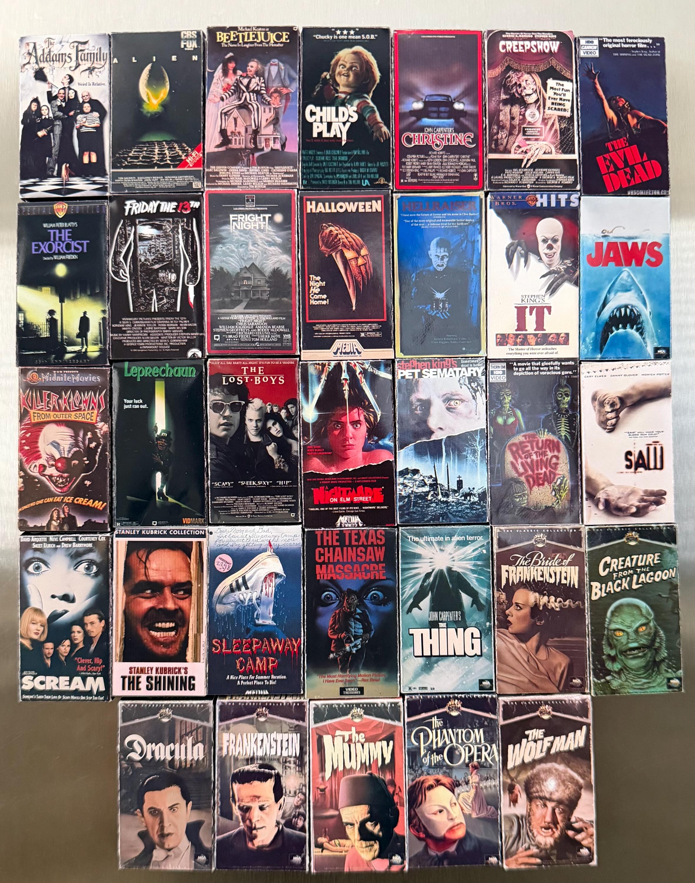 Mini Horror VHS Magnets | Horror Movie Magnets | Cult Classics