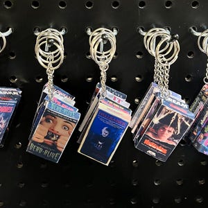 Mini Horror VHS Keychain | Movie Keychain | Horror Movie Bag Backpack Charm | Goosebumps VHS Keychain | Retro Keychain | VHS Minis