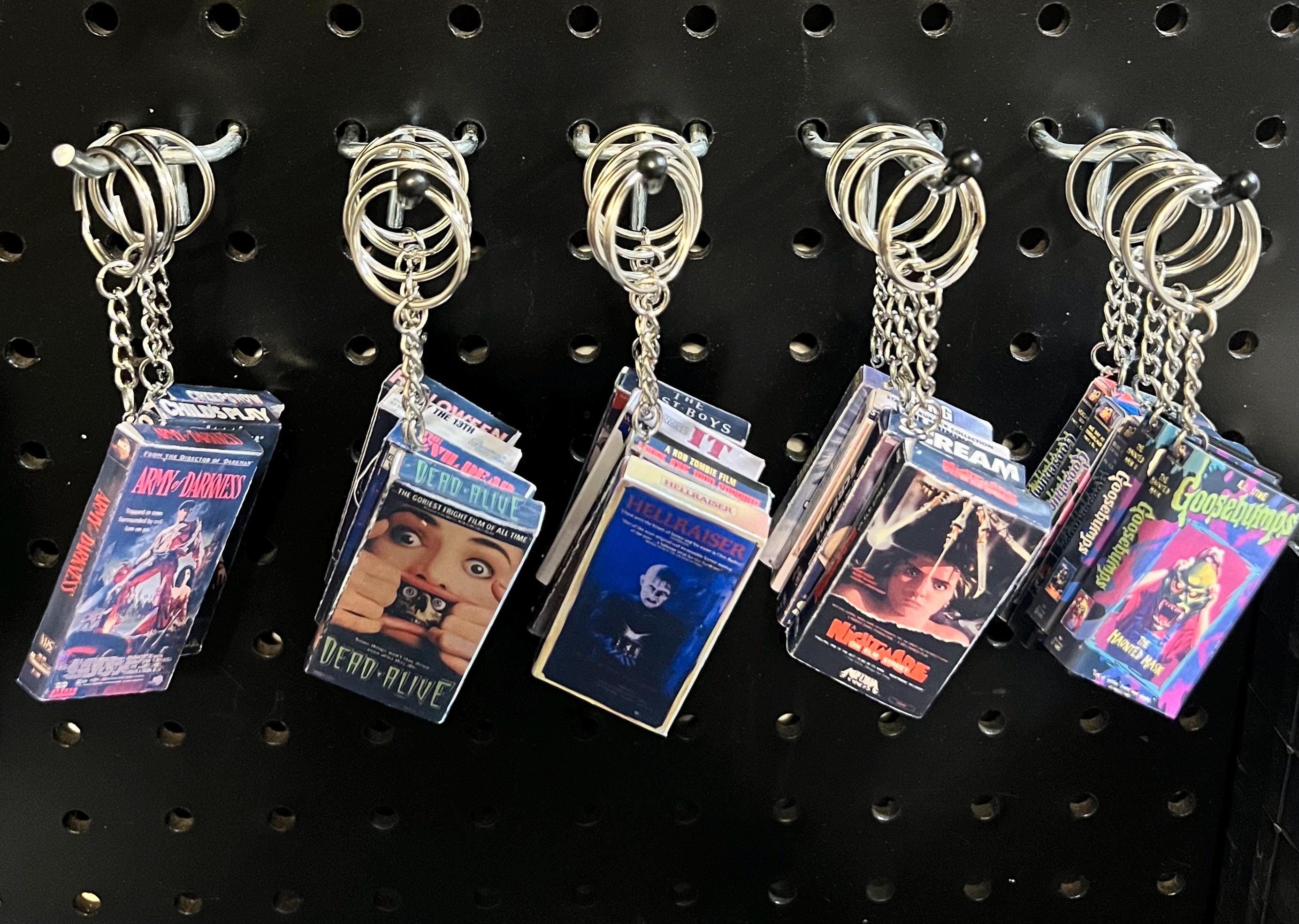 Mini Horror VHS Keychain | Movie Keychain | Horror Movie Bag Backpack Charm | Goosebumps VHS Keychain | Retro Keychain | VHS Minis