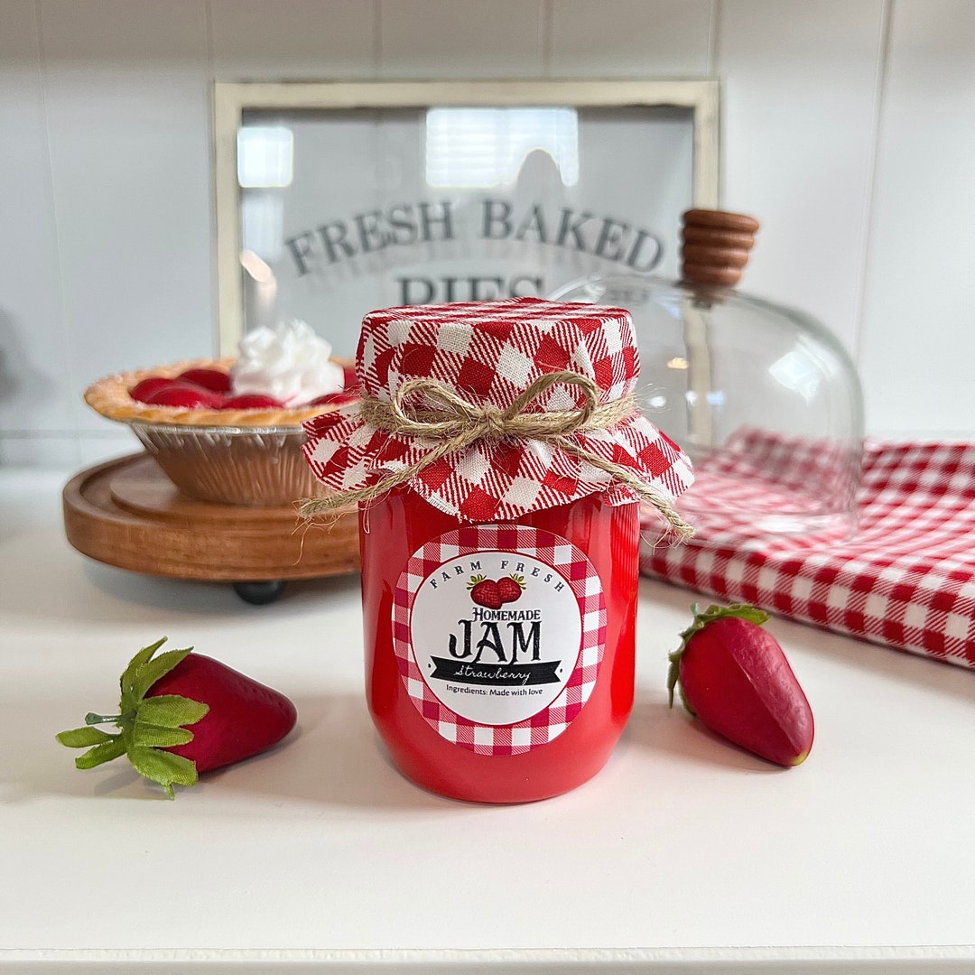 Fake Strawberry Jam Jar Faux Strawberry Jam Mini Jam Jar Etsy