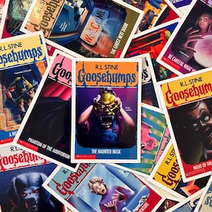 Autocollants chair de poule 2 x 3 po | Autocollants découpés originaux de la série de livres Chair de poule | Stickers livres pour enfants des années 90 | Stickers nostalgiques | R. L. Stine