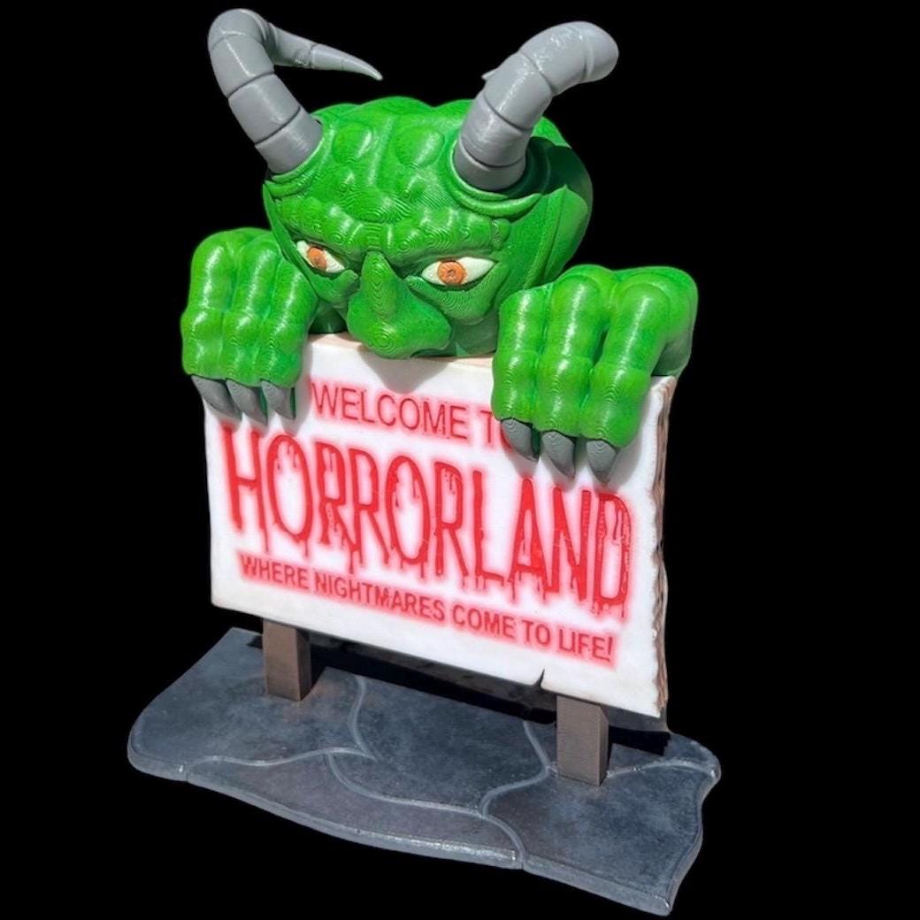 Goosebumps Welcome To Horrorland Bookshelf Sign | Goosebumps Decor | Goosebumps Collection Display | Goosebumps Bookshelf Decor
