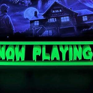 Now Playing Blu-Ray Stand | Blu-Ray Display Stand | Black Light Blu-Ray Display | Horror Blu-Ray Display | Movie Room Decor