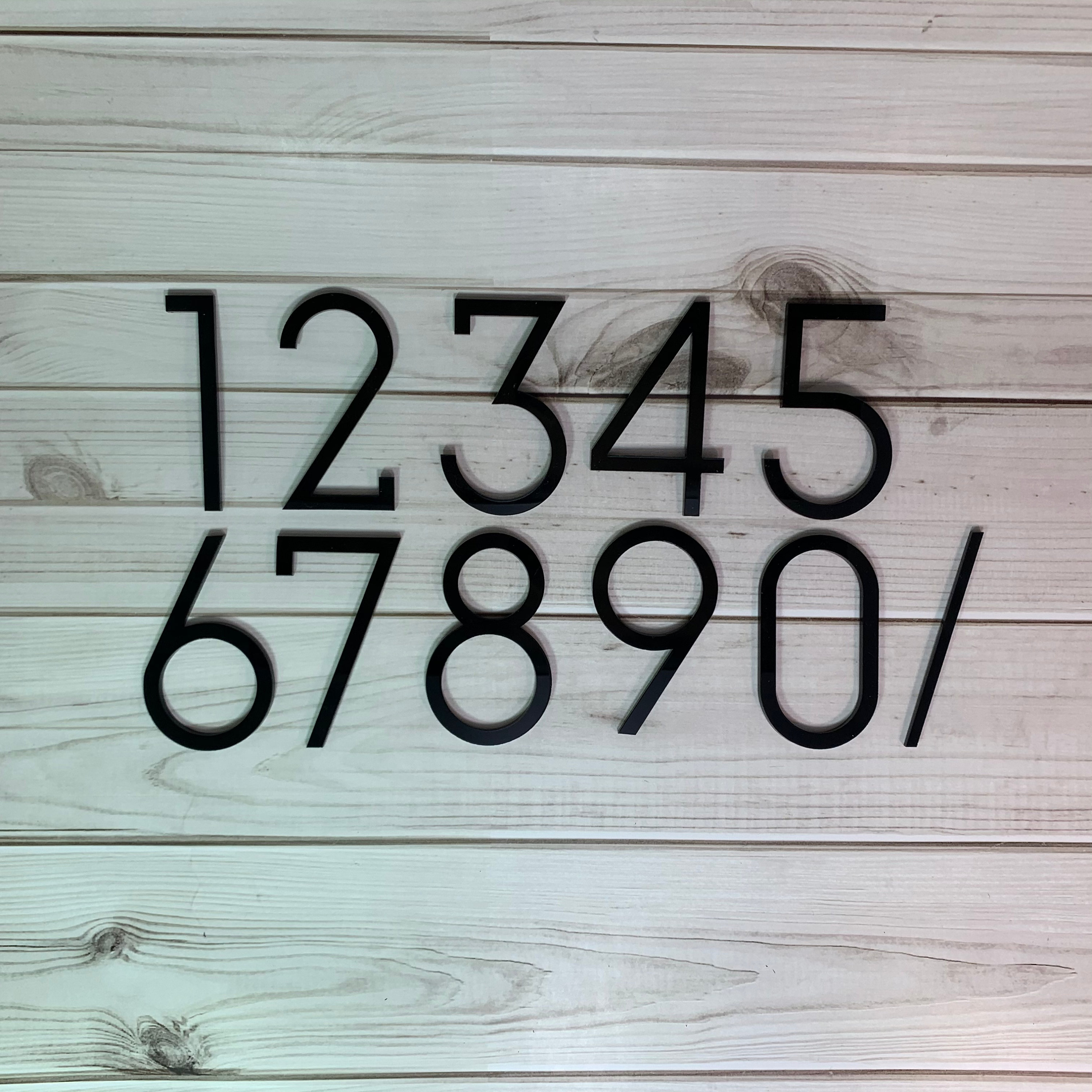 3 Inch Modern House Numbers, Brushed Silver Mailbox Number