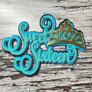 Sweet 16 3D Cake Topper w/ Crown