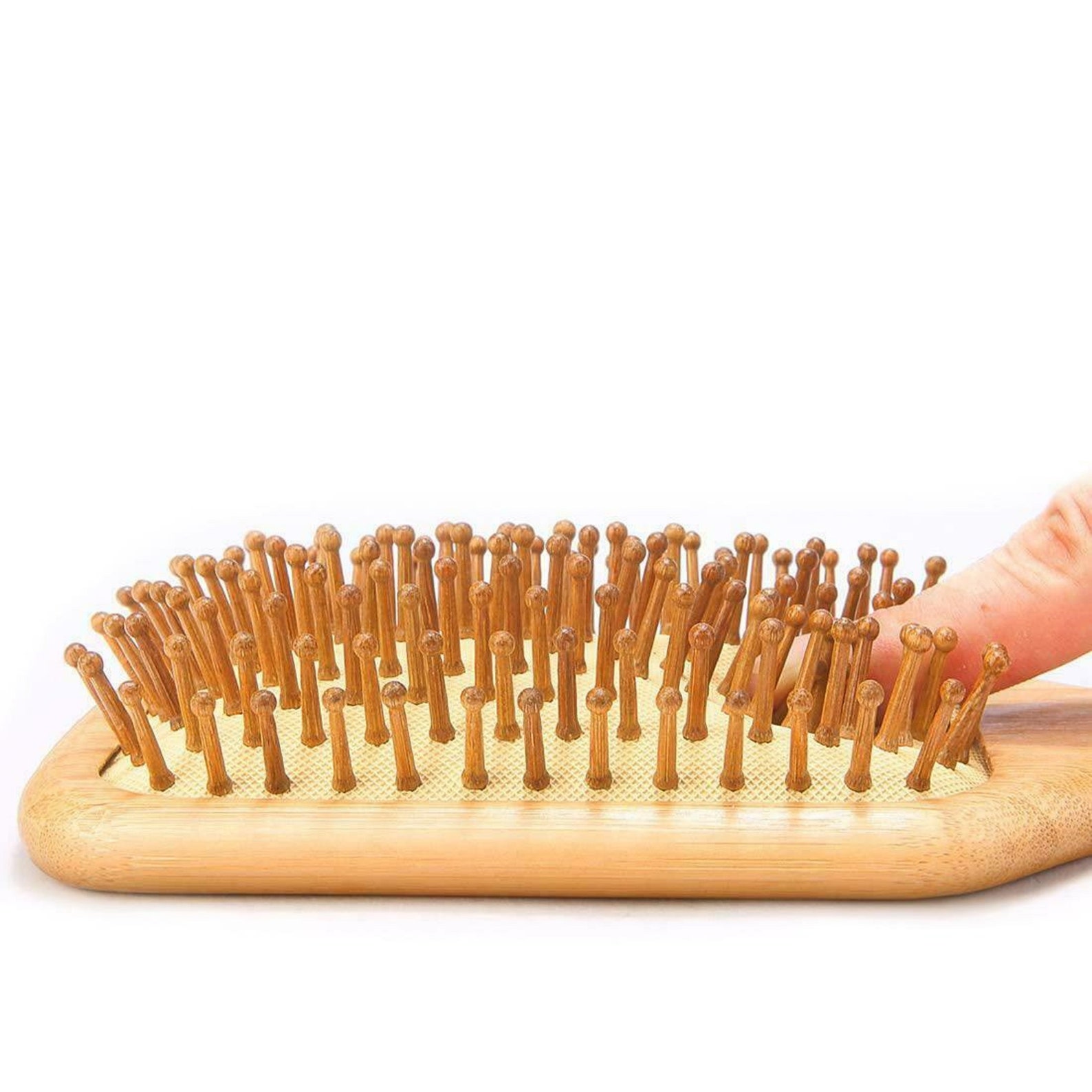 Hairbrush Bamboo Wood Square Paddle Hair Brush Etsy
