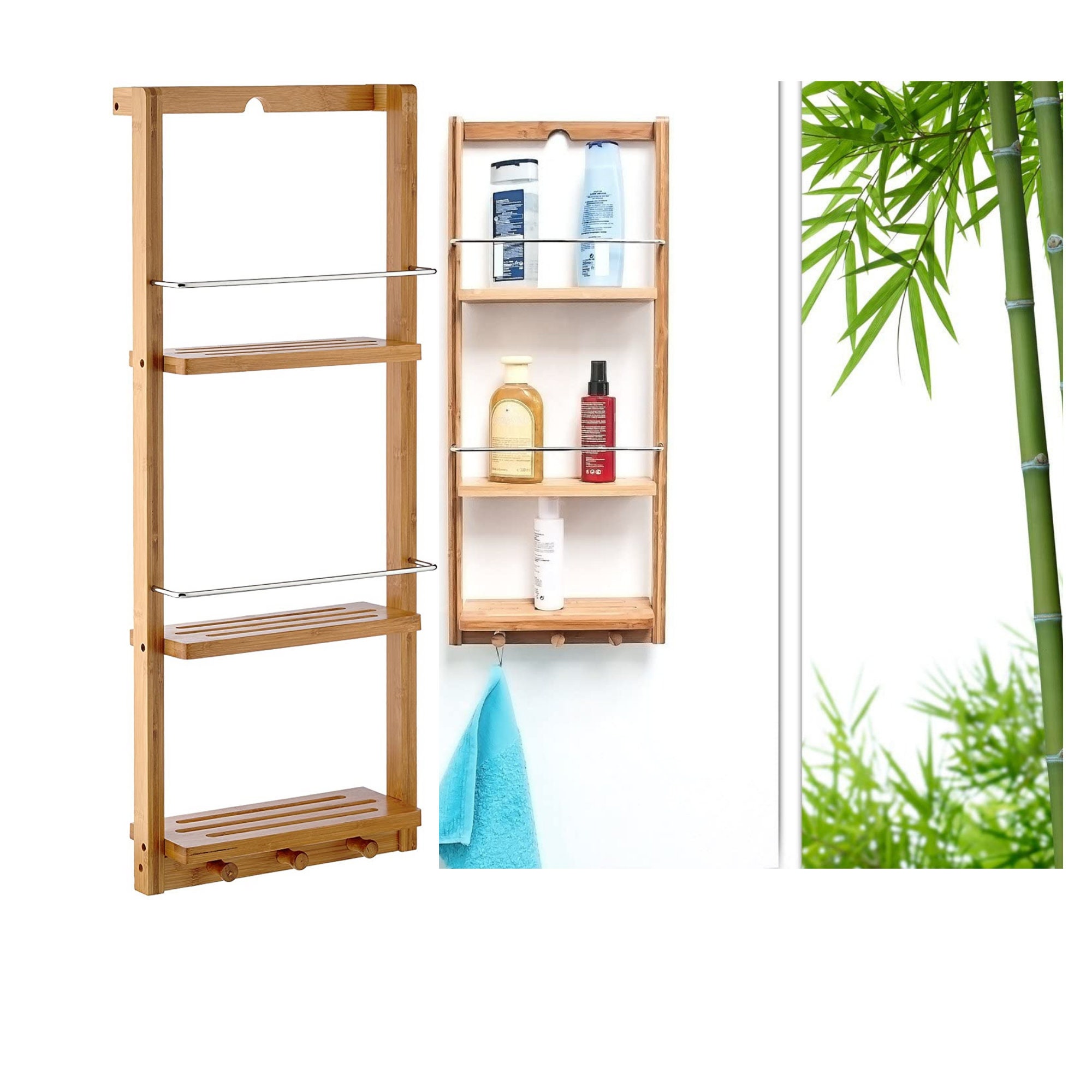 Estante de baño montado en la pared con 3 estantes y 3 | Etsy