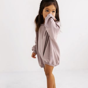 Organic Cotton Oversized Sweatshirt Bubble Romper, Baby & Toddler Gender Neutral French Terry Outfit, Baby Shower Gift