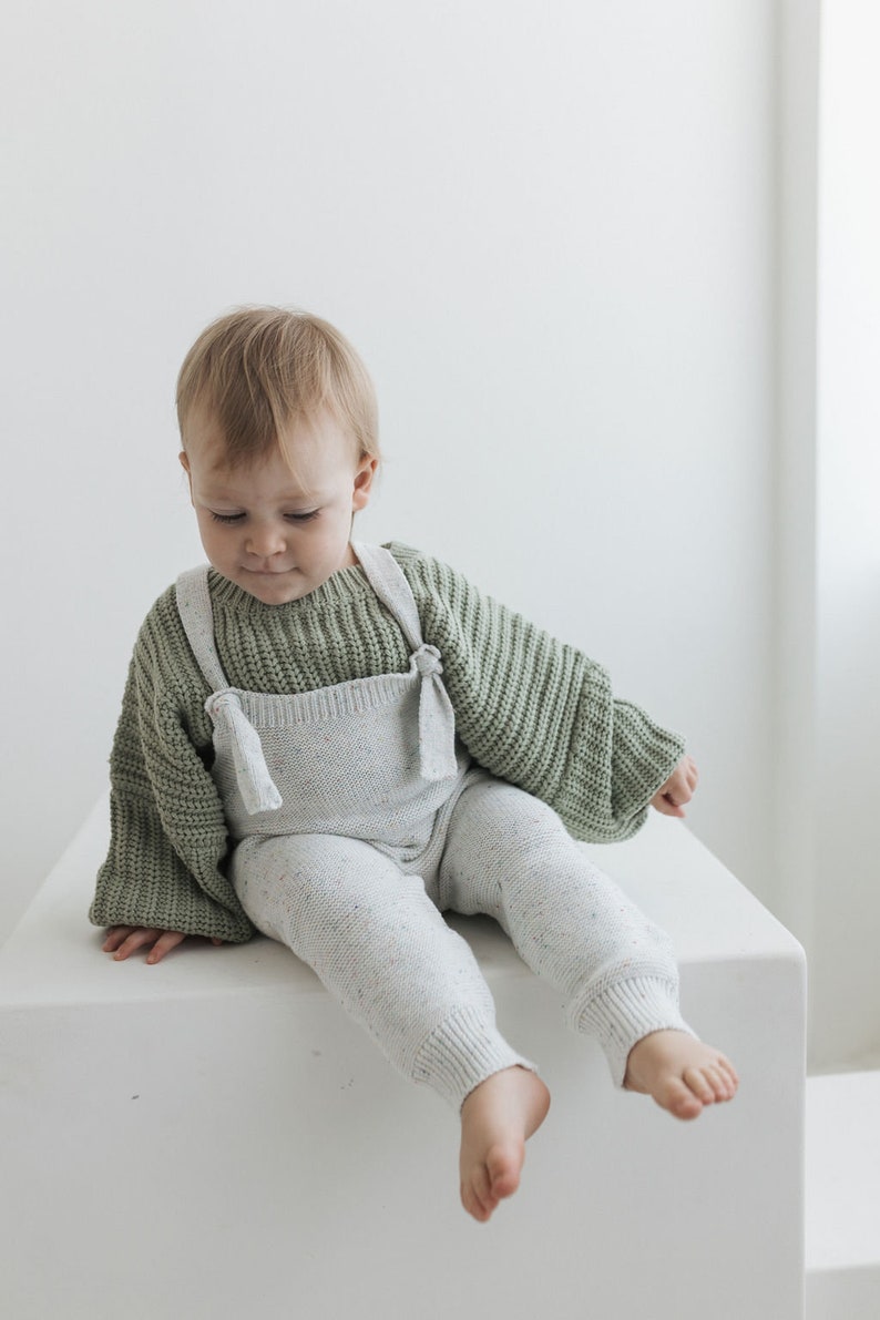 Chunky Knit Oversized Sweater, Organic Cotton Baby & Toddler Gender Neutral Pullover Sweater, Baby Shower Gift image 6