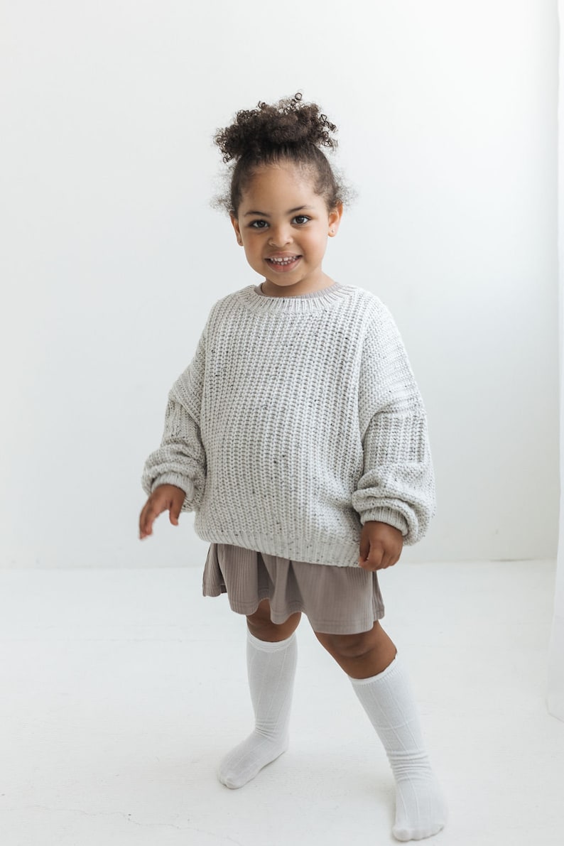 Chunky Knit Oversized Sweater, Organic Cotton Baby & Toddler Gender Neutral Pullover Sweater, Baby Shower Gift image 3