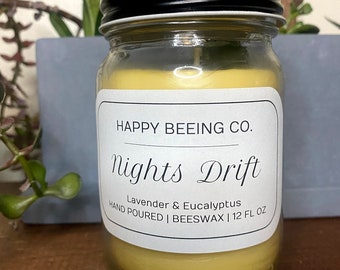 Nights Drift - Beeswax Candles 12 oz