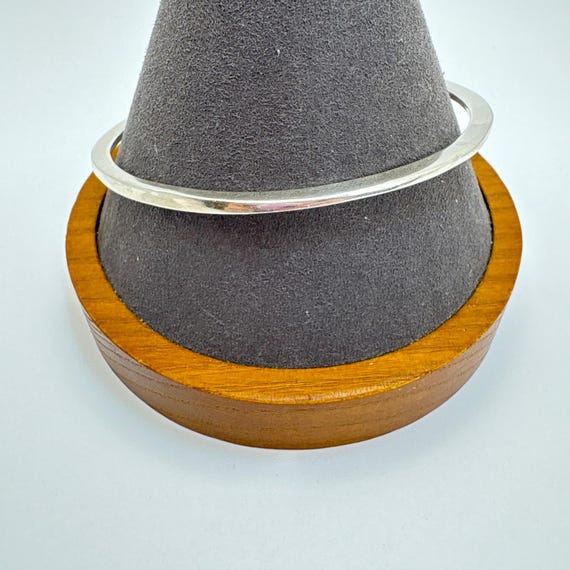 VTG Solid Sterling Silver 925 Squared Bangle Brac… - image 4