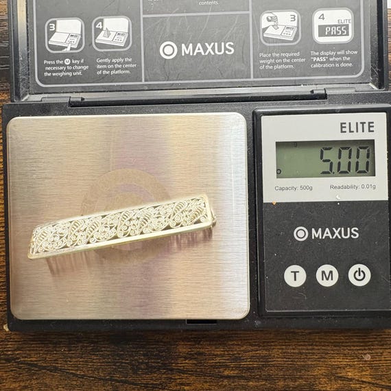 Germany Scroll Design Bar Pin Rectangle Signed VT… - image 7