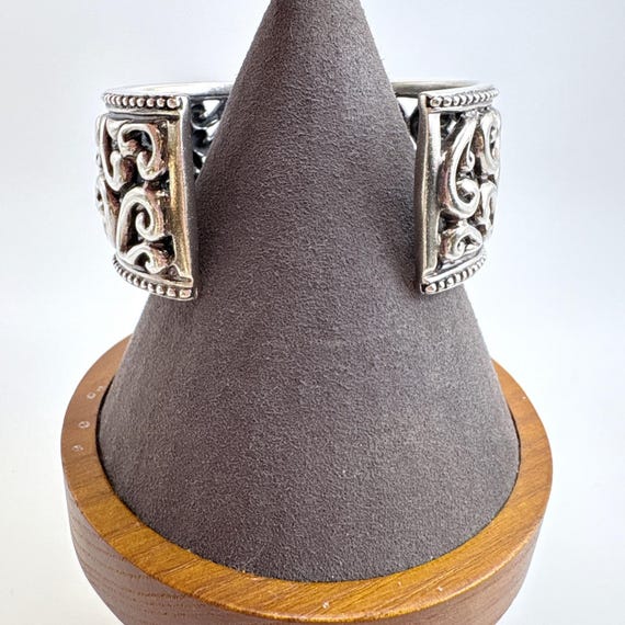 Openwork Scroll Design Beaded Border Cuff Bracele… - image 5