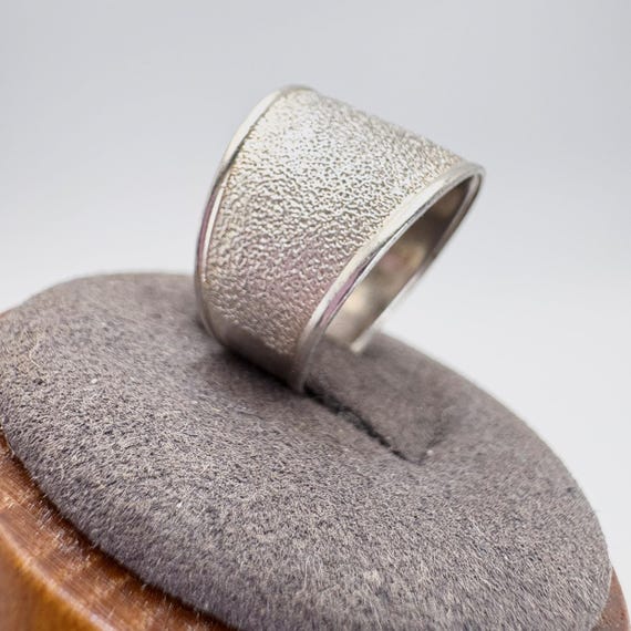VTG Solid Sterling Silver 925 Rough Textured Tape… - image 3