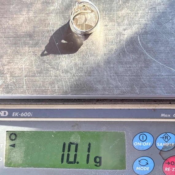 VTG Solid Sterling Silver 925 Interlocking Wrap D… - image 10