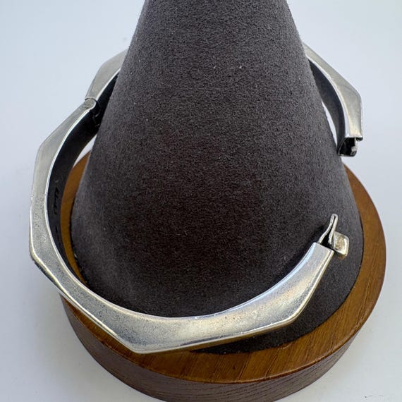 VTG Solid Sterling Silver 925 Octagonal Hinged Ba… - image 4