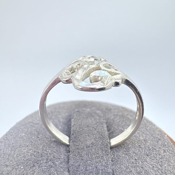 Openwork Scroll Design Band Ring VTG Solid Sterli… - image 3