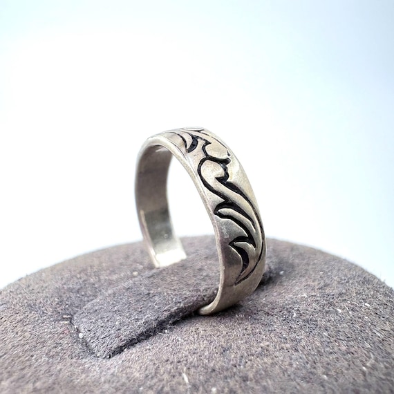 Sterling Silver 925 Toe Ring Open Back Scroll Des… - image 4