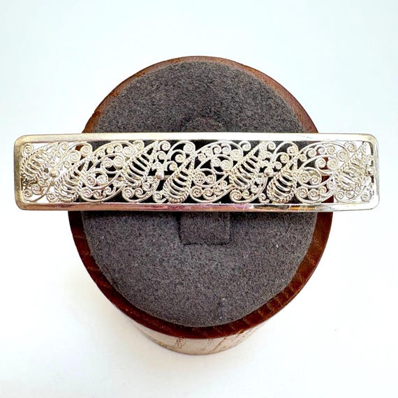 Germany Scroll Design Bar Pin Rectangle Signed VT… - image 1