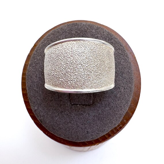 VTG Solid Sterling Silver 925 Rough Textured Tape… - image 1