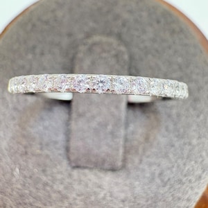 Sterling Silver 925 Cubic Zirconia Eternity Band 2.5mm Stackable Ring Size 7