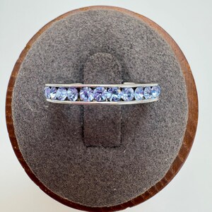 SETA Solid Sterling Silver 925 Blue Cubic Zirconia Statement Ring Size 6
