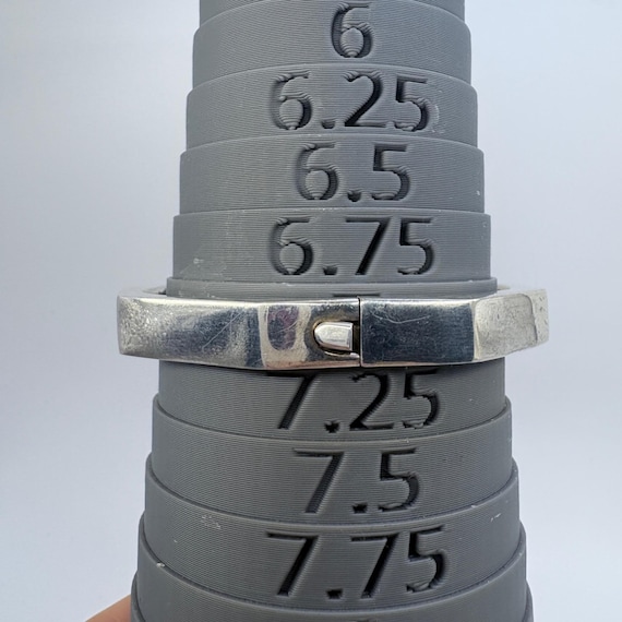 VTG Solid Sterling Silver 925 Octagonal Hinged Ba… - image 9