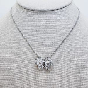 Sterling Silver 925 Cubic Zirconia Butterfly Pendant Necklace Size 18&quot; Length