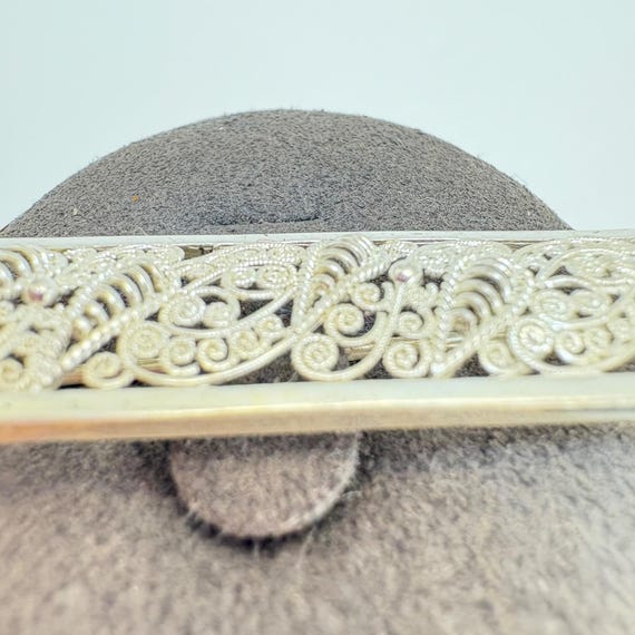 Germany Scroll Design Bar Pin Rectangle Signed VT… - image 9