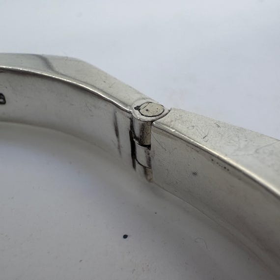 VTG Solid Sterling Silver 925 Octagonal Hinged Ba… - image 6