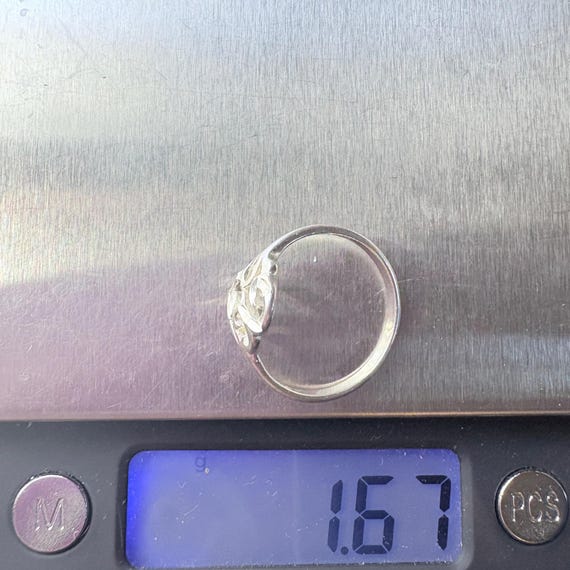 Openwork Scroll Design Band Ring VTG Solid Sterli… - image 8