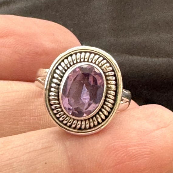 VTG Amethyst Ring Statement Boho Southwestern Rop… - image 1