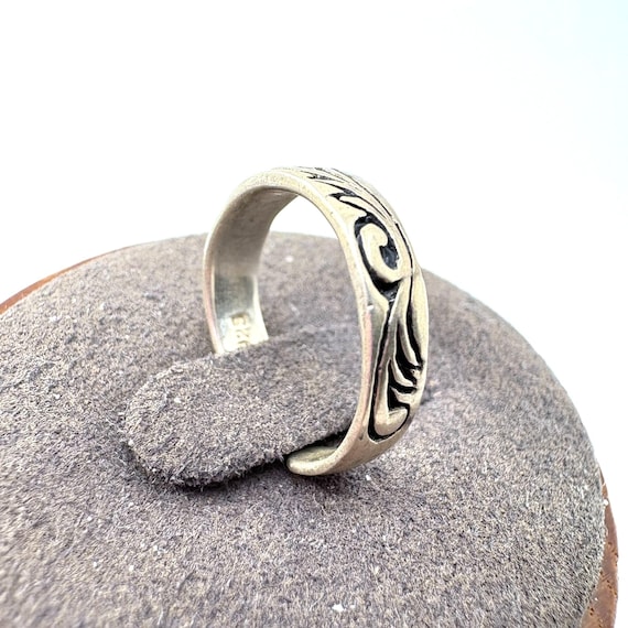 Sterling Silver 925 Toe Ring Open Back Scroll Des… - image 2