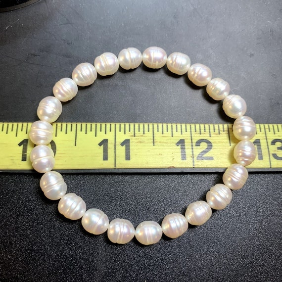 Cultured Freshwater Pearl Bracelet Elastic No Cla… - image 6