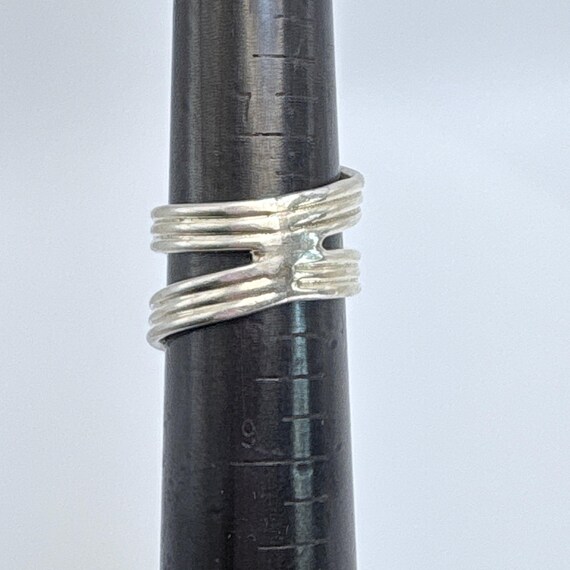 VTG Solid Sterling Silver 925 Interlocking Wrap D… - image 9